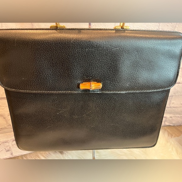 NEW ARRIVAL: Vintage GUCCI Bamboo Handle Briefcase - Picture 5 of 13